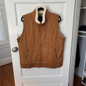 Prana camel Esla Quilted Sherpa Lined Full Zip Vest Women’s XL
